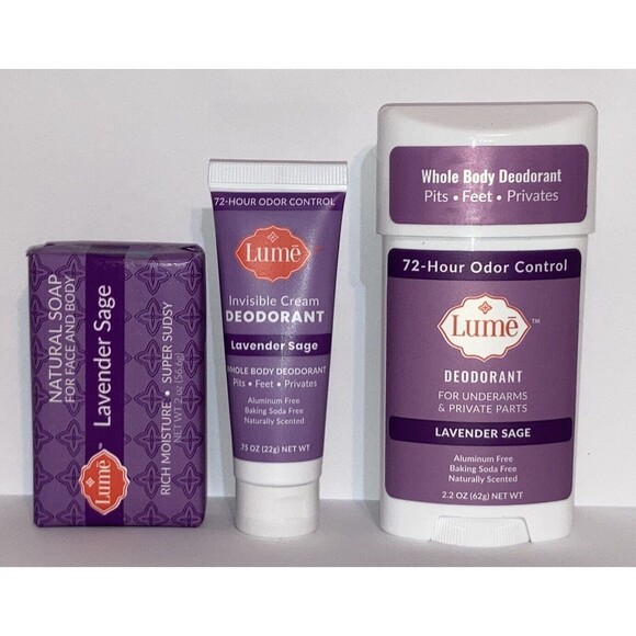 LAVENDER SAGE Bundle Full Cream Deodorant Mini Cream Deodorant Tube 5oz Bar Soap - Picture 7 of 7